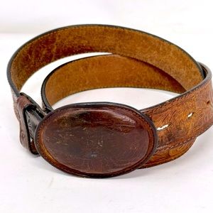 Vintage Silver Creek Classics Leather Belt with Leather Belt Buckle - Maple